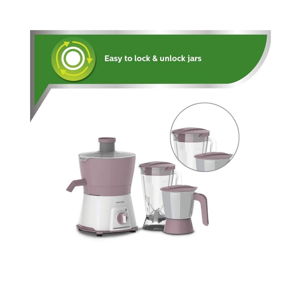 Philips HL7578/00 Viva Collection 600 W Juicer Mixer Grinder (3 Jars, Pink, White)