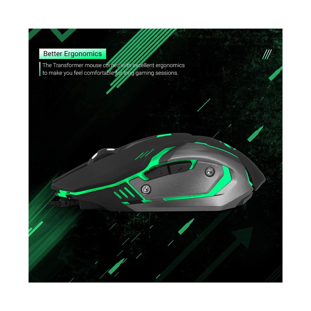 Zebronics Zeb-Transformer-M Optical USB Gaming Mouse with LED Effect(Black)