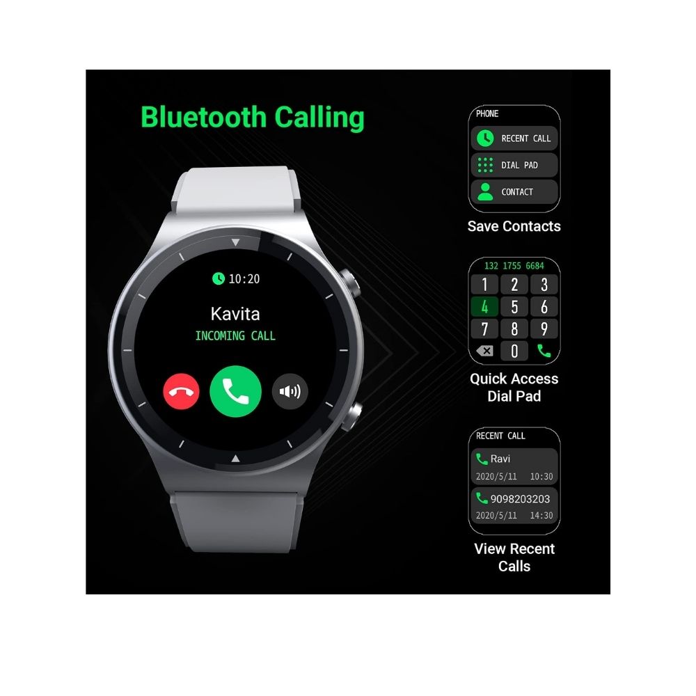 Fire-Boltt 360 Pro Bluetooth Calling, Local Music and TWS Pairing, 360*360 PRO Display Smart Watch Silver (BSW017)