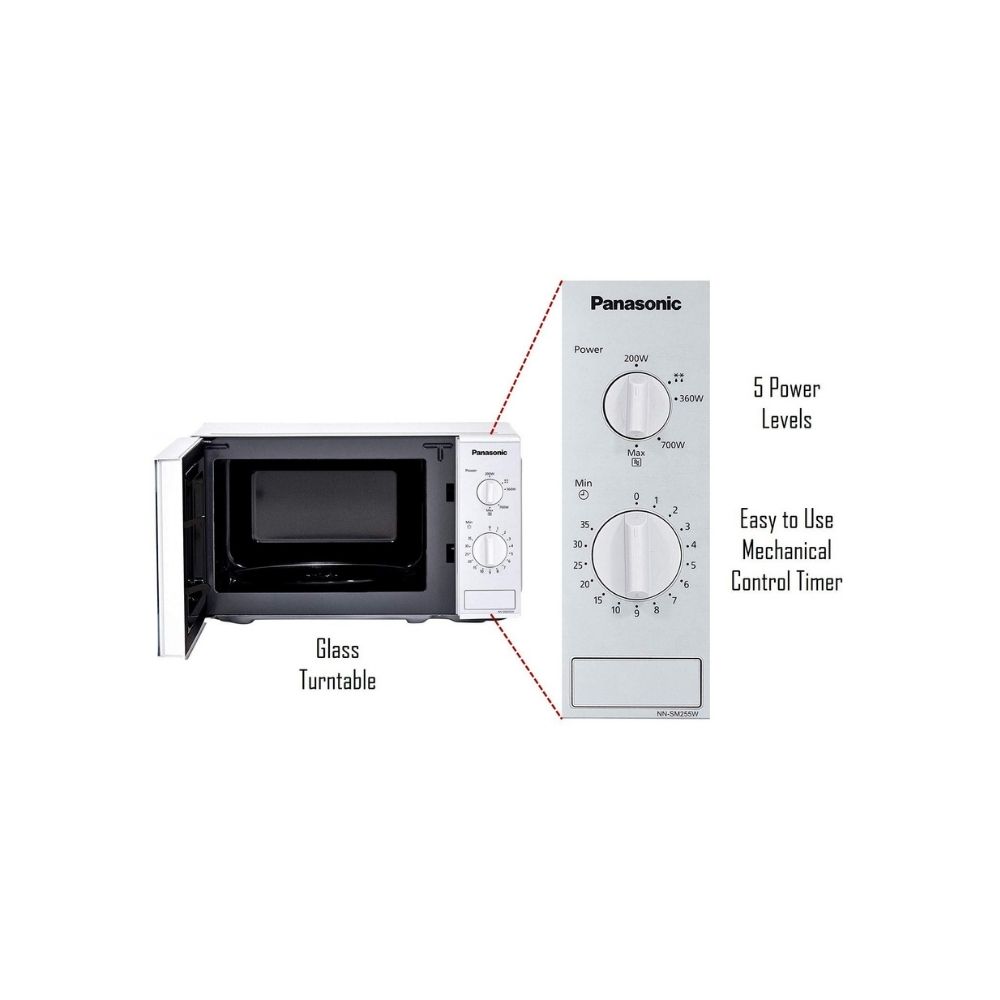 Panasonic 20L Solo Microwave Oven(NN-SM255WFDG,White)