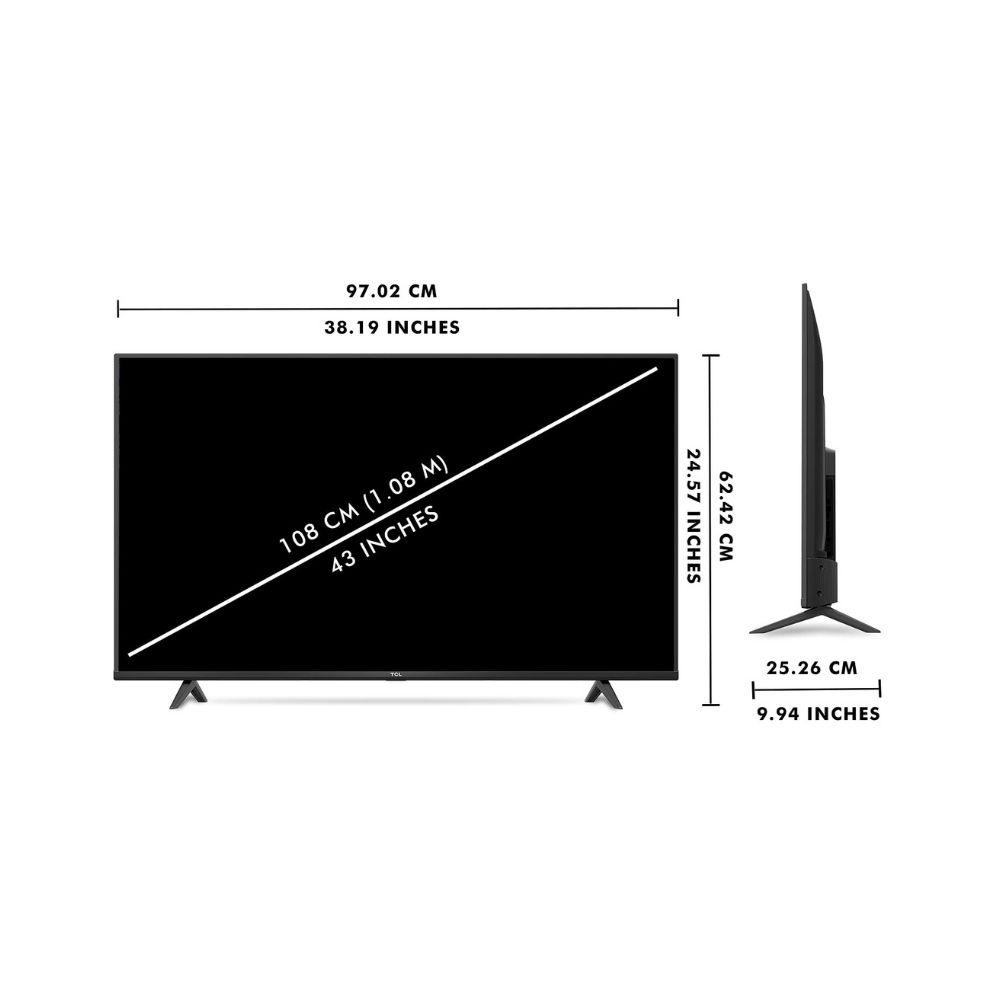 TCL 108 cm (43 inches) 4K Ultra HD Certified Android Smart LED TV 43P615 (Black) (2020 Model) | With Dolby Audio