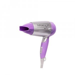 Vega Galaxy Foldable 1100 Watts Hair Dryer With Heat &amp; Cool Setting And Detachable Nozzle (VHDH-06)-Purple