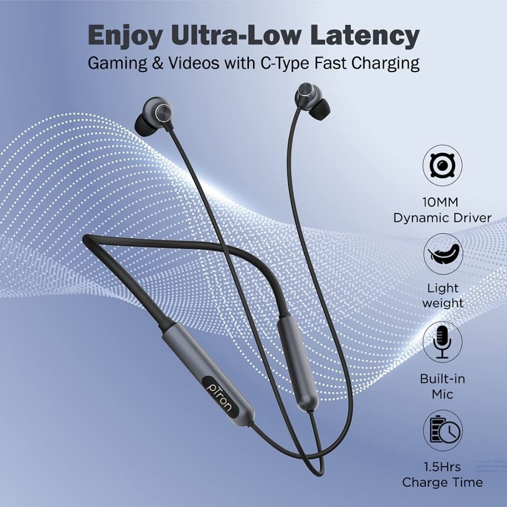 PTron Tangent Pixel ENC Wireless Bluetooth 5.1 Headphones 