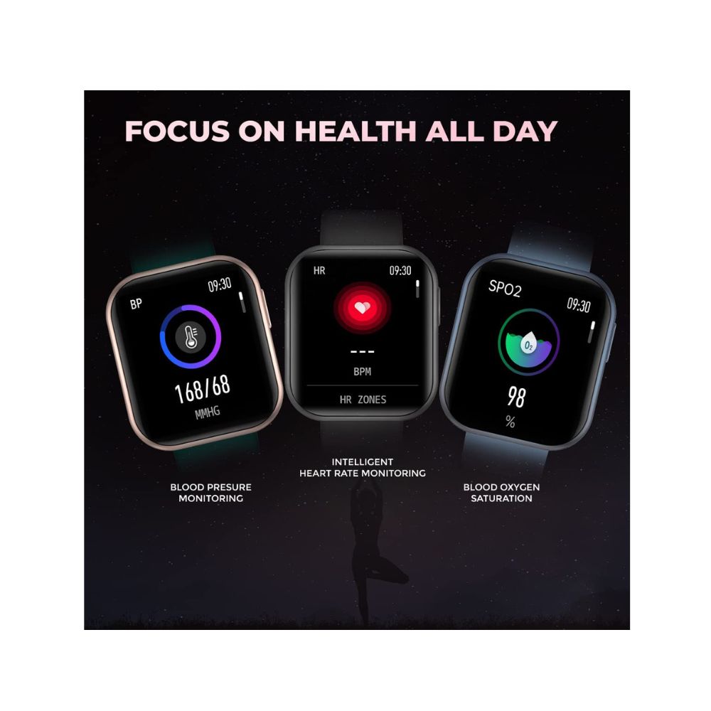 Just Corseca SNUGAR Calling smartwatch with SpO2, 1.69 Inch Full Touch Screen (Gold)
