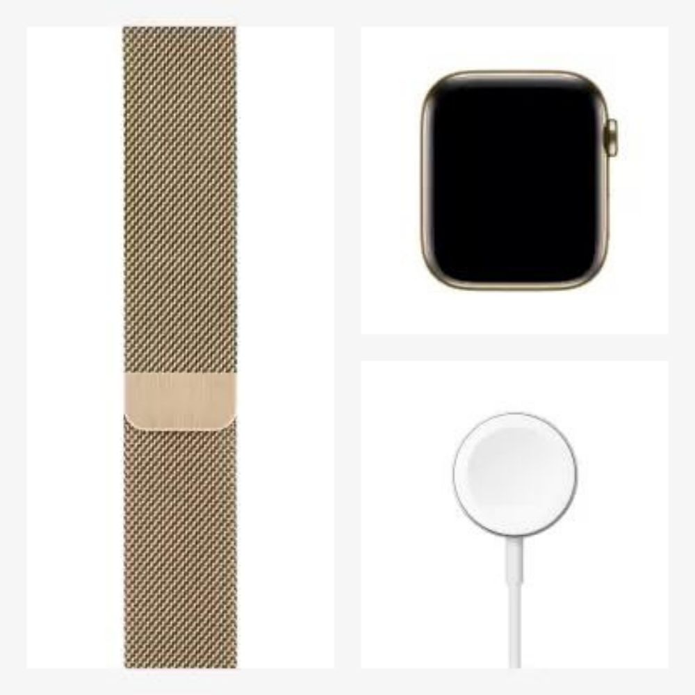 Apple Watch Series 6 GPS + Cellular, 44mm Gold Stainless Steel Case with Gold Milanese Loop M09G3HN/A