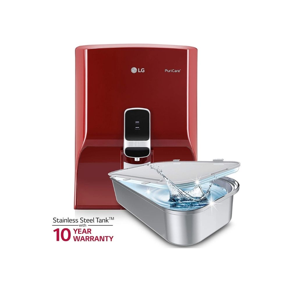 LG WW130NP 8 L RO Water Purifier With Dual Protection Stainless Steel Tank, Wall Mount  (Red)