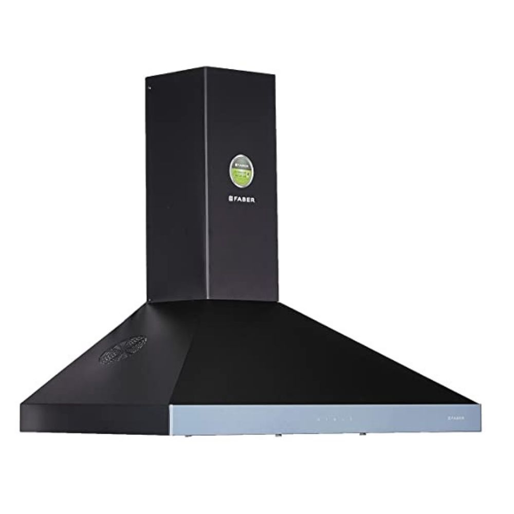 Faber 90 cm 1095 m³/hr box-type Kitchen Chimney (Hood Topaz Smart 3D T2S2 BK TC LTW 90, Baffle Filter, Touch Control, Black)