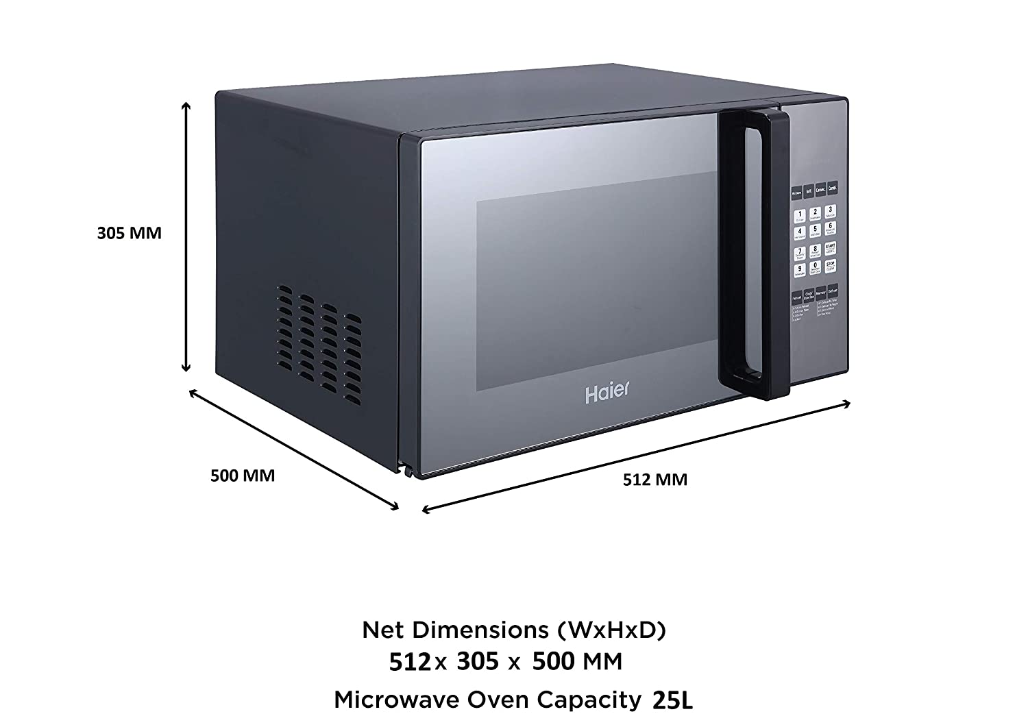 Haier 25 L Convection Microwave Oven (HIL2501CBSH, HAL2WBlack)