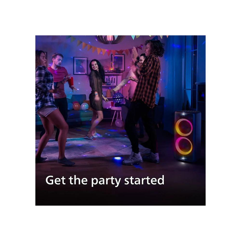 Philips TAX5206/94 Bluetooth Party Speaker with 14 Hours Play Time, Mic and guitar inputs(Black)