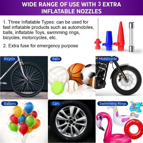 Inalsa Tyre Inflator ITC 02 with Digital Display & Push Button, 12V DC Portable Tyre Inflator,150 PSI, Inflatable Adaptor for Car, Tires, Bicycle and other Inflatables