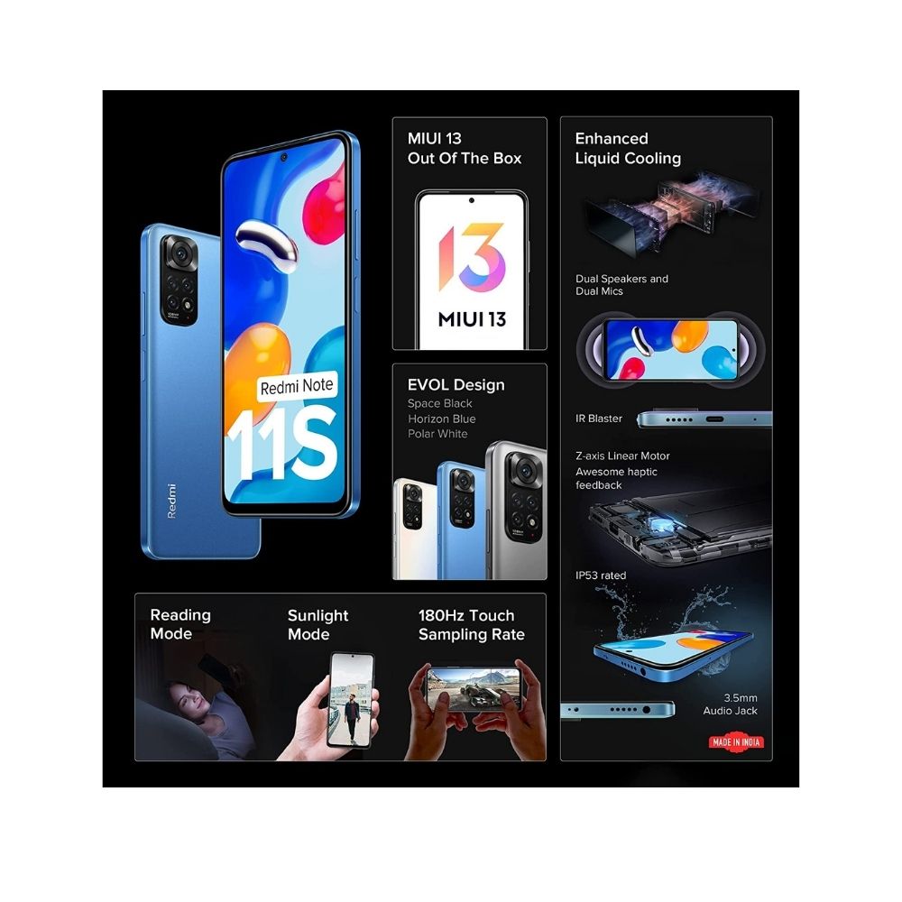 Redmi Note 11S (Horizon Blue, 8GB RAM, 128GB Storage)