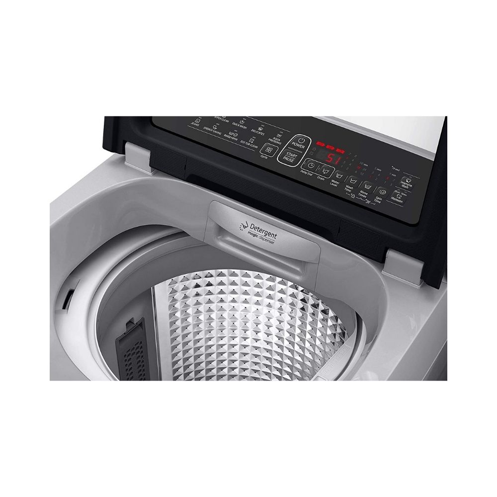 Samsung 6.5 Kg Inverter 5 starFully-Automatic Top Loading Washing Machine (WA65N4261SS/TL, Imperial Silver, Wobble technology)