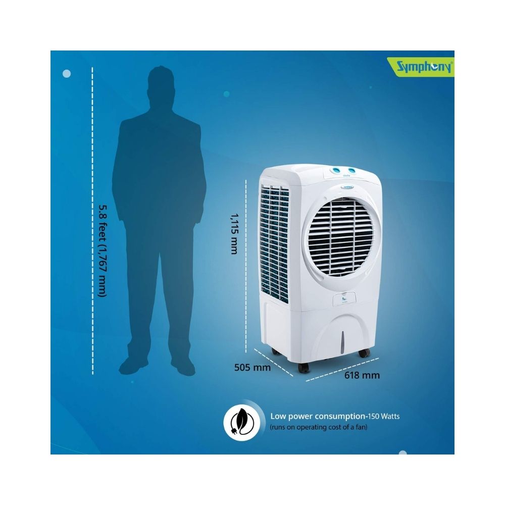 Symphony Desert Cooler - 70 L, White