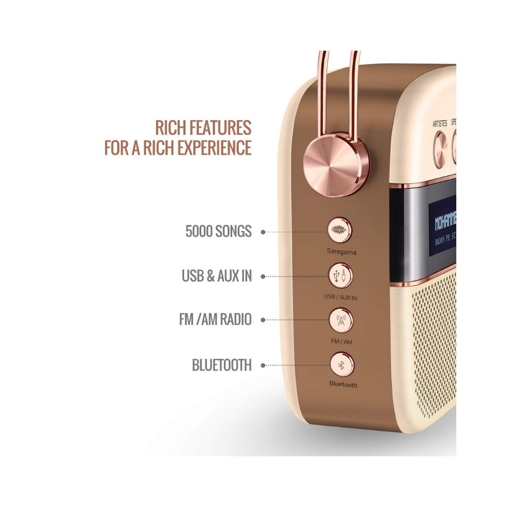 saregama Carvaan Rose Gold - Sound by HARMAN/ KARDON 10 W Bluetooth Home Theatre  (Rose Gold, Stereo Channel)