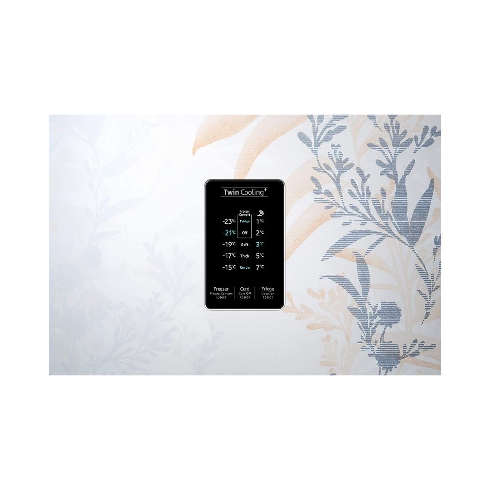 Samsung 314 L 2 Star Inverter Frost-Free Double Door Refrigerator (RT34T46326W/HL, Mystic Overlay White, Convertible)