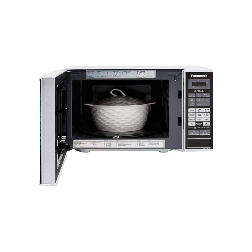 Panasonic 20L Grill Microwave Oven(NN-GT221WFDG,White, 38 Auto Cook Menus )