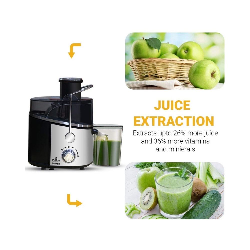 Inalsa Maxim Centrifugal Juicer-500 Watt with 60mm Wide Mouth & 2 Speed & Pulse Fuction