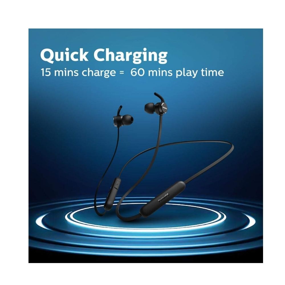 Philips Audio TAE1205BK/00 Bluetooth Wireless in Ear Earphones with Mic (Black)