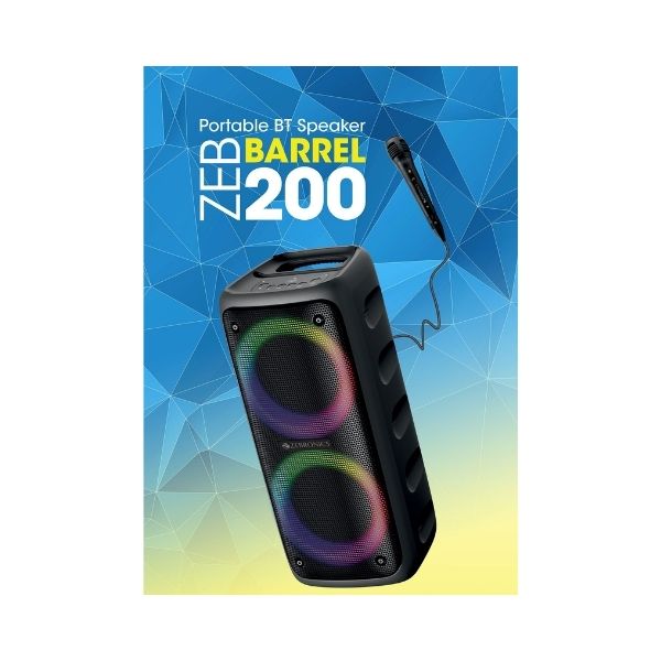 Zebronics Speaker Barrel 200 40 W Bluetooth PA Speaker (Black, Stereo Channel)