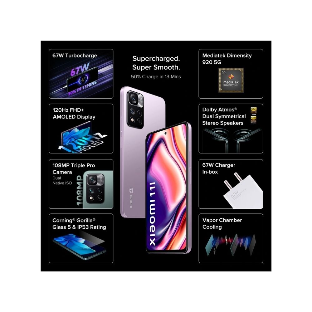 Xiaomi 11i 5G (Purple Mist, 128 GB)  (8 GB RAM)