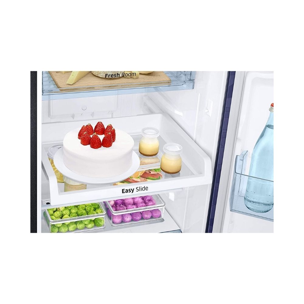 Samsung 253 L 3 Star Inverter Frost-Free Double Door Refrigerator (RT28T3753UV/HL, Blue Wave, Convertible)