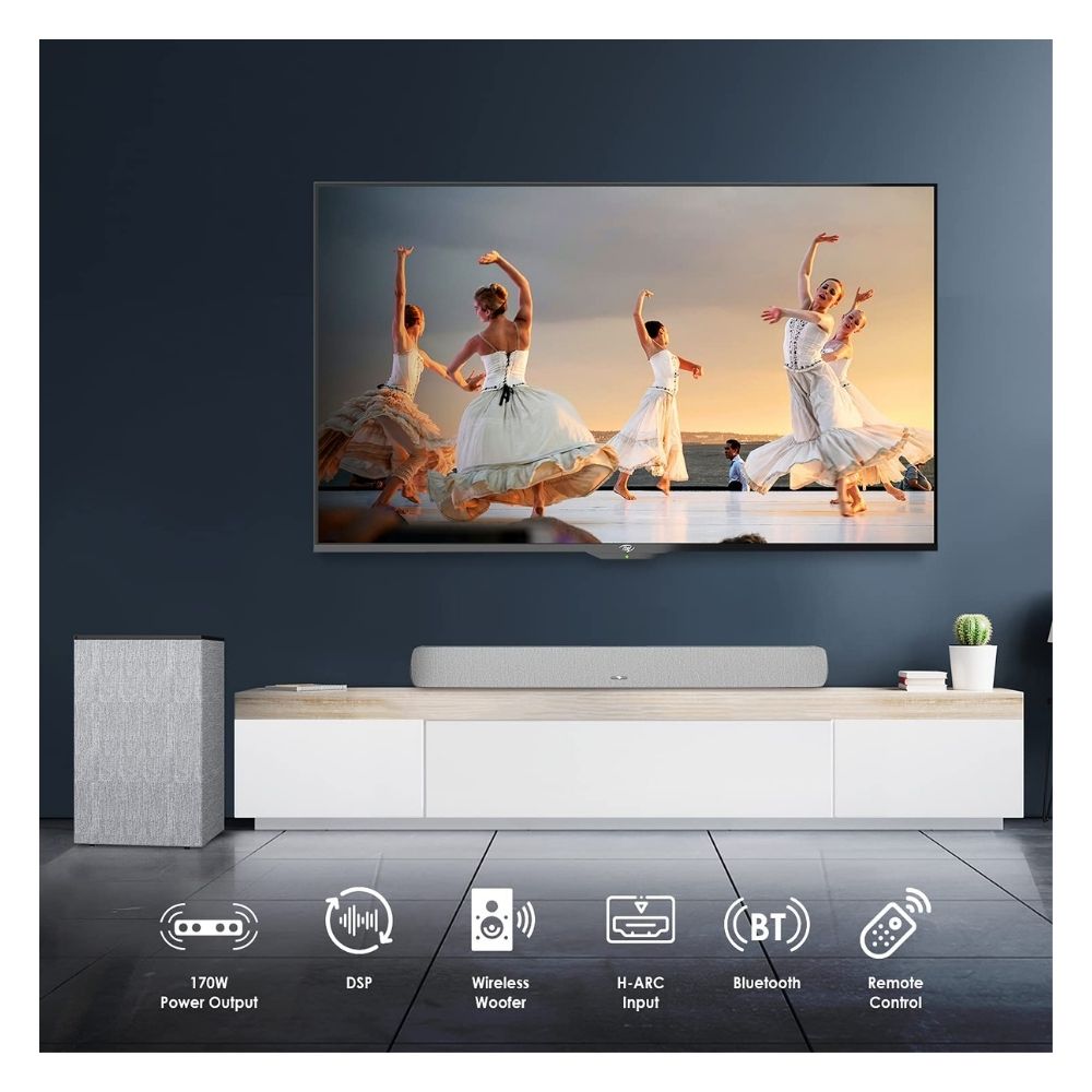 Itel XE-1040WL, 170W Soundbar with Wireless Woofer, DSP, H-ARC, Bluetooth, USB, Optical connectivity in Contemporary arc Design