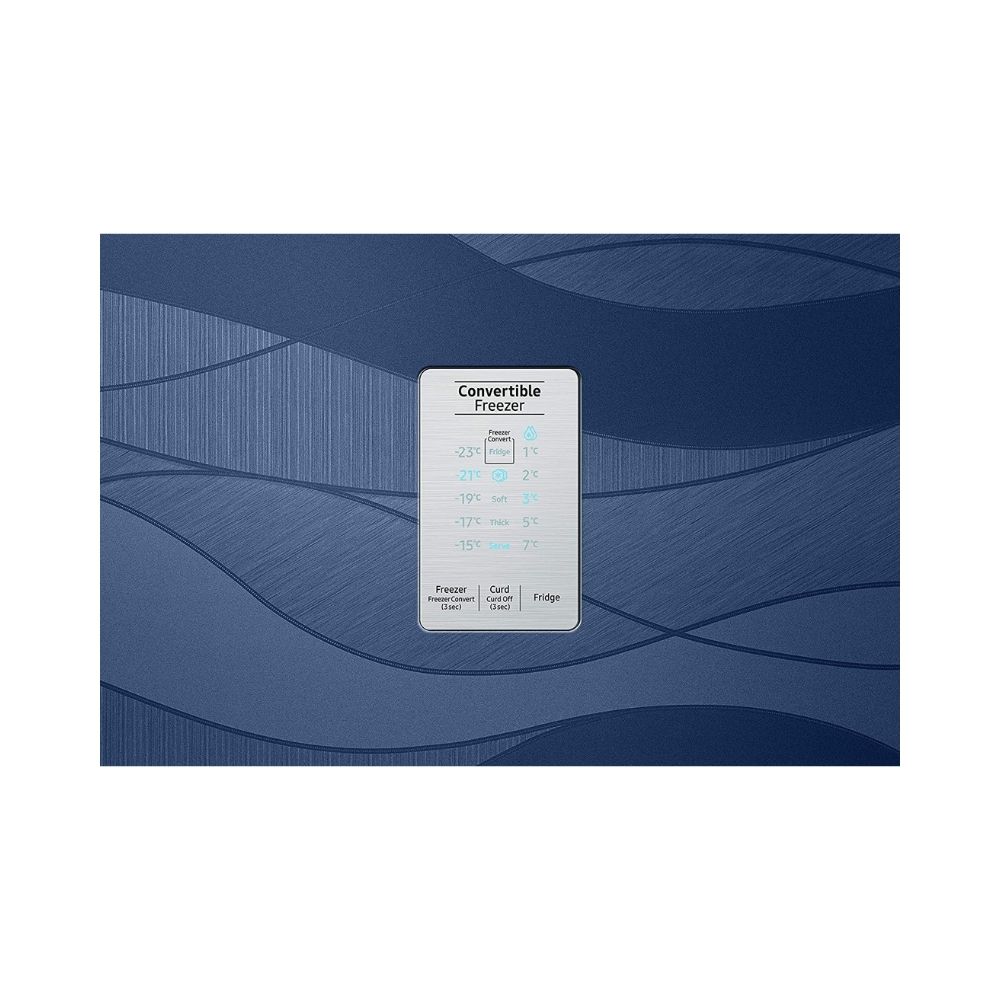 Samsung 244 L 3 Star Frost-Free Double Door Refrigerator (RT28T3C23UV/HL, Blue Wave)