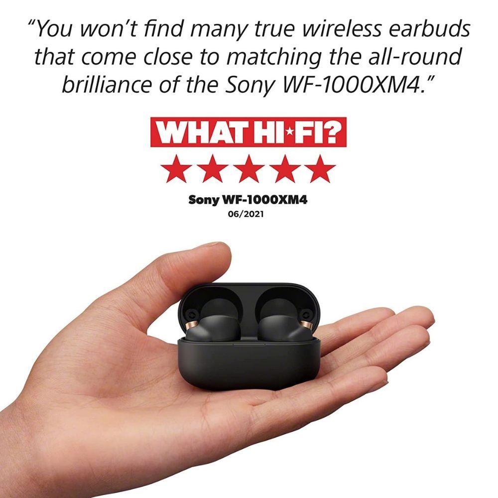 Sony WF-1000XM4 Industry Leading Active Noise Cancellation True Wireless (TWS) Bluetooth 5.2 Earbuds (Black)