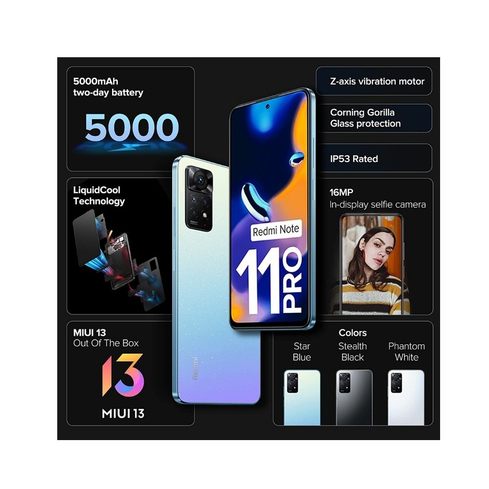 Redmi Note 11 Pro (Star Blue, 8GB RAM, 128GB Storage)