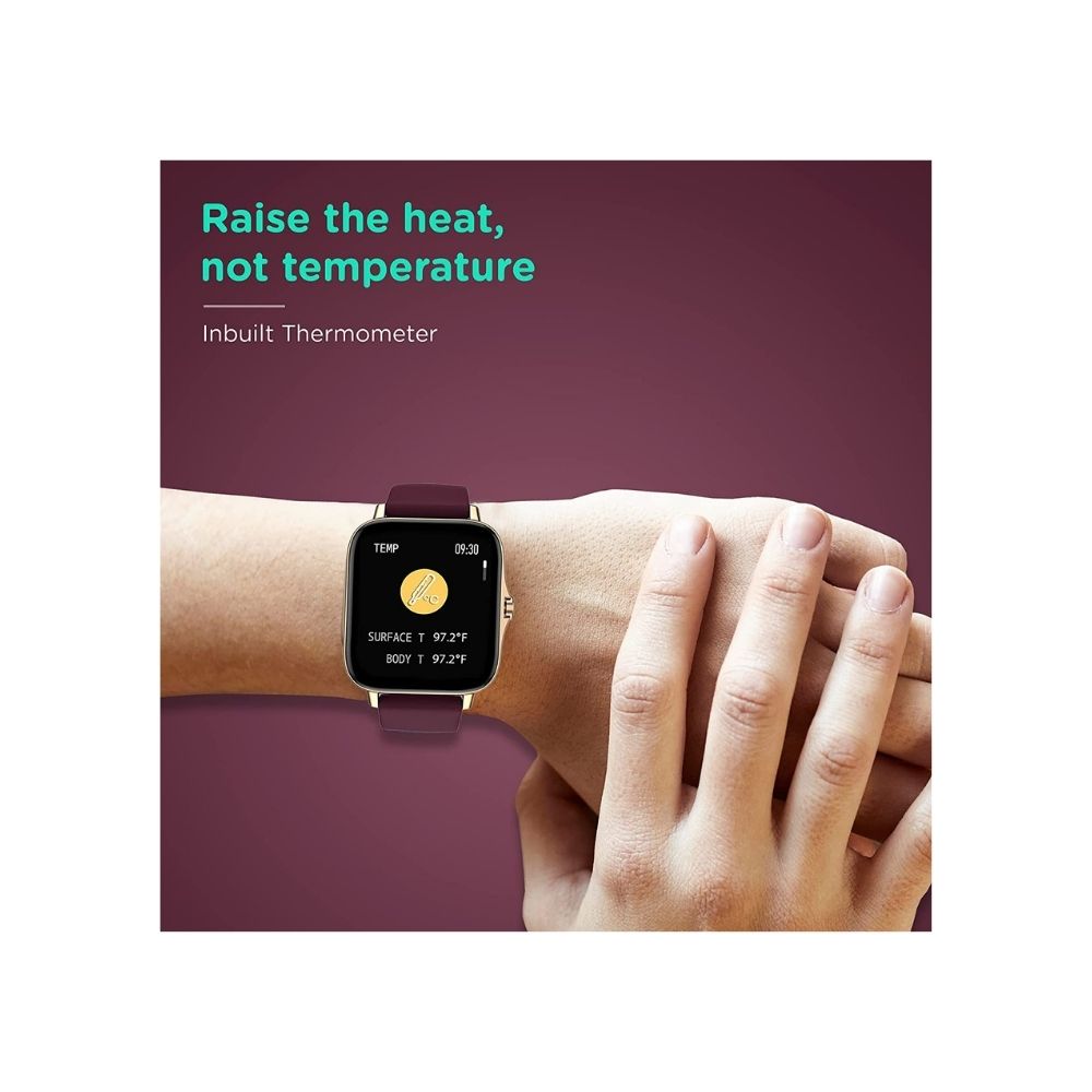 Pebble Cosmos, Bluetooth Calling smartwatch 1.7' HD Screen with SPO2(Burgundy)