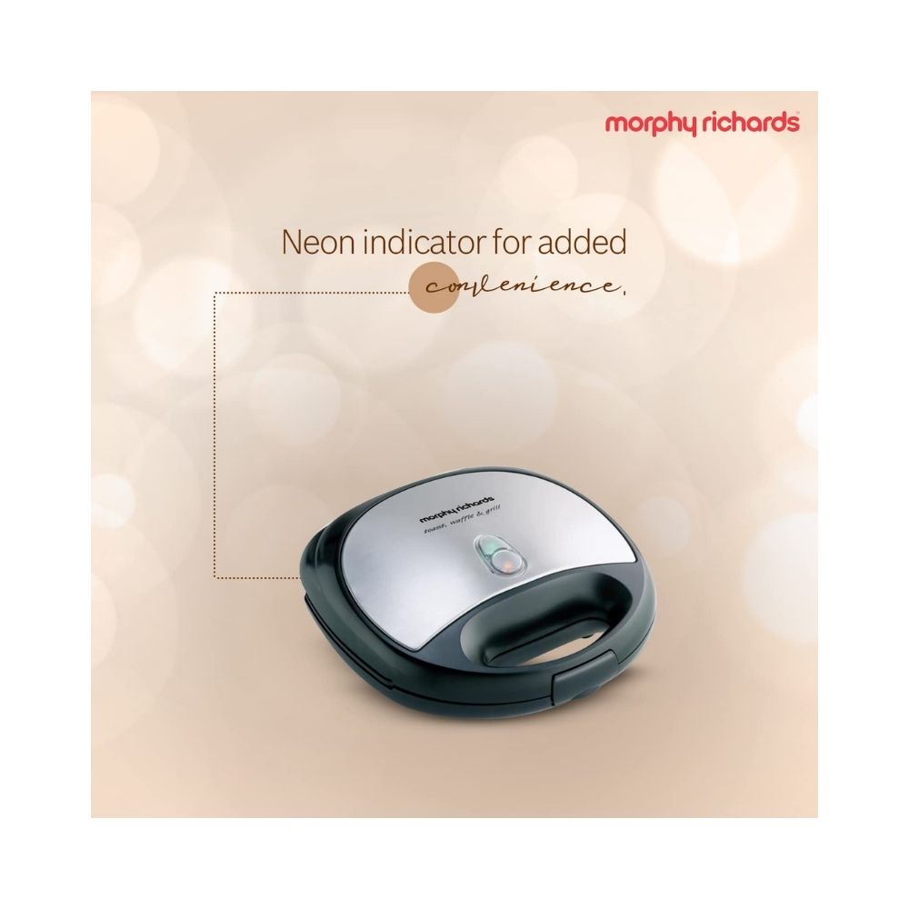 Morphy Richards SM3006 Toast, Waffle and Grill,Silver and Black