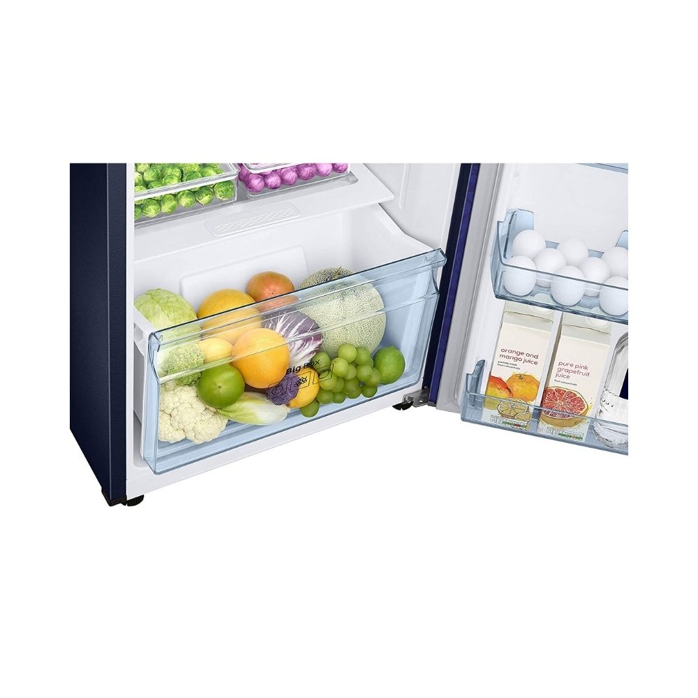 Samsung 253 L 2 Star Inverter Frost-Free Double Door Refrigerator (RT28T30226U/HL, Mystic Overlay Blue)