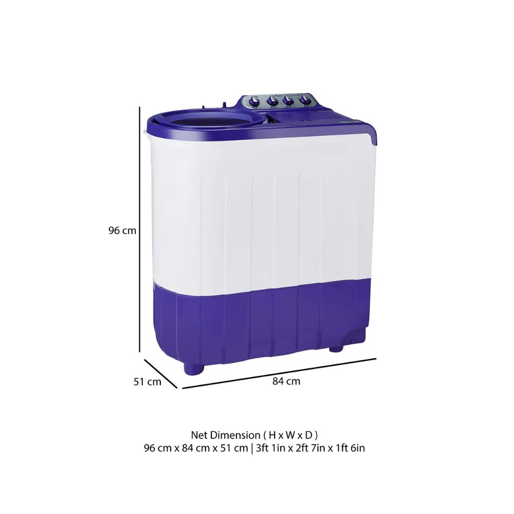 Whirlpool 8 kg 5 Star, Supersoak Technology Semi Automatic Top Load Purple  (ACE 8.0 SUP SOAK (CORAL PURPLE)(5 YR))
