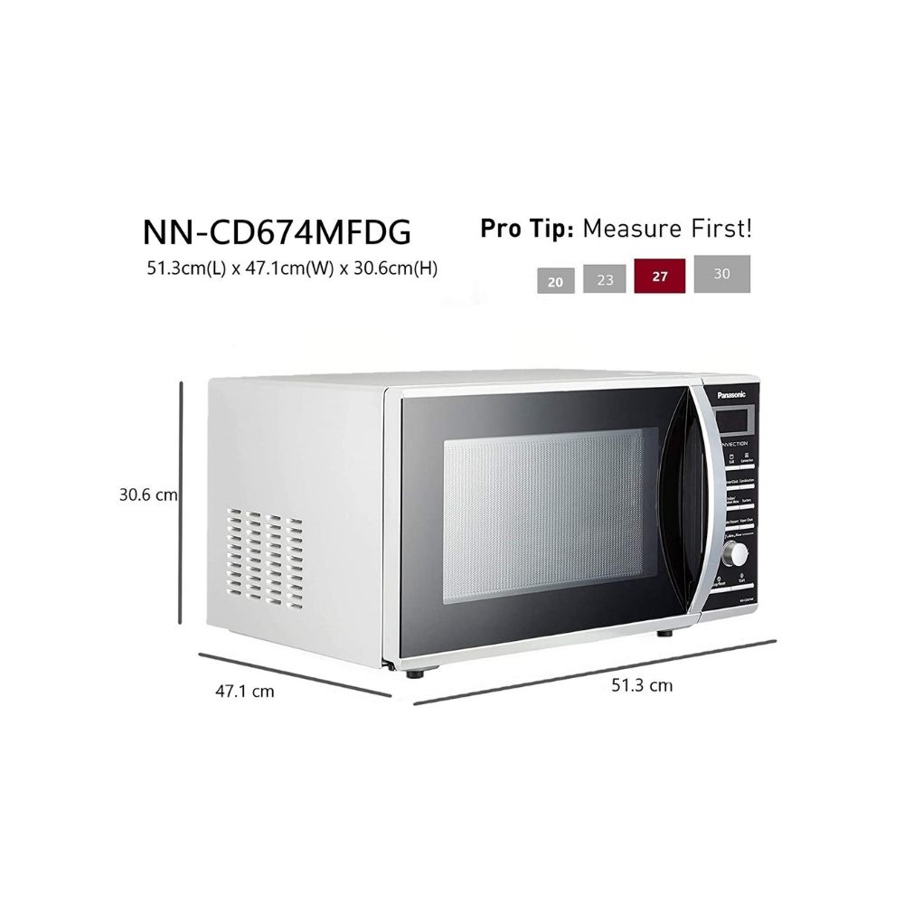 Panasonic 27L Convection Microwave Oven(NN-CD674MFDG,Silver, Rotisserie)