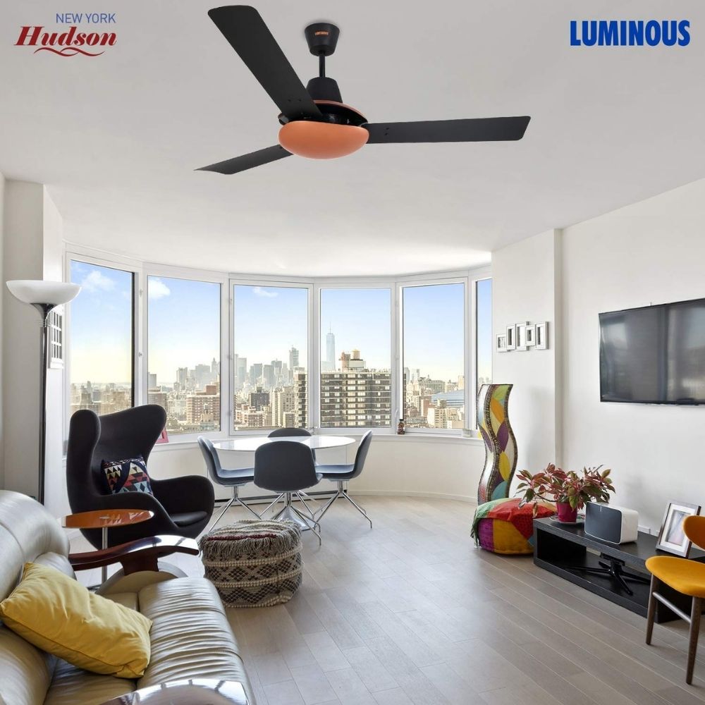 Luminous New York Hudson 1200mm Ceiling Fan (Midnight Black)