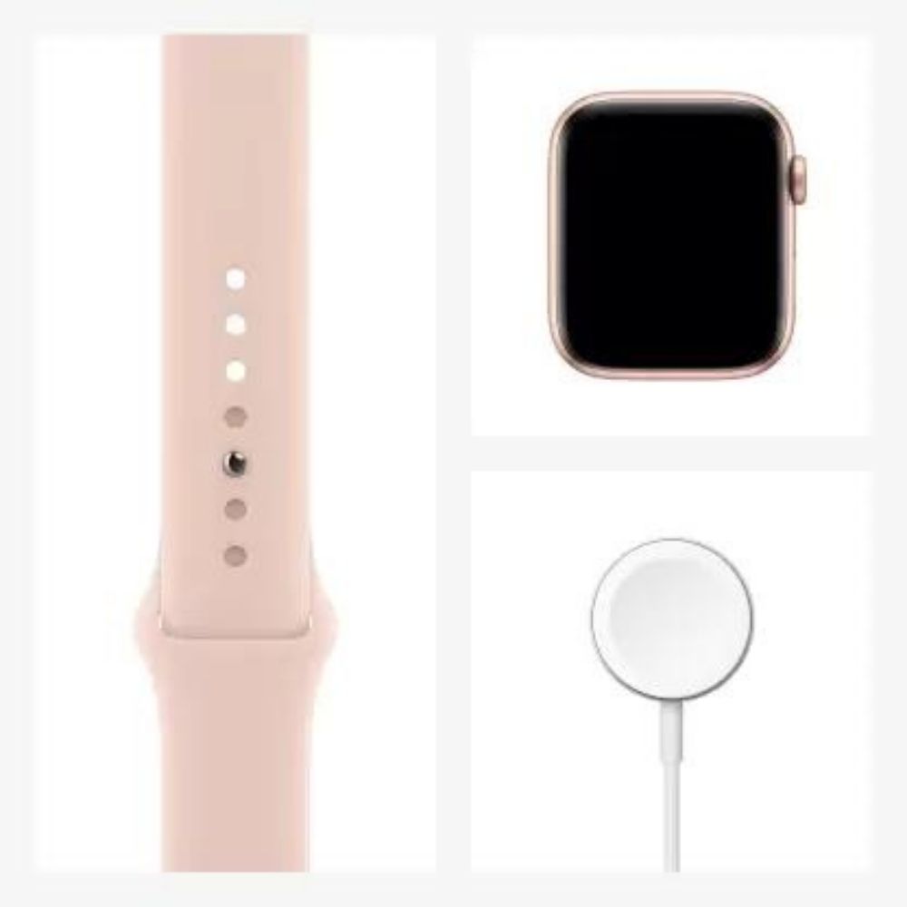 APPLE Watch Series 6 GPS MG123HN/A 40 mm Gold Aluminium Case with Pink Sand Sport Band  (Pink Strap, Regular)