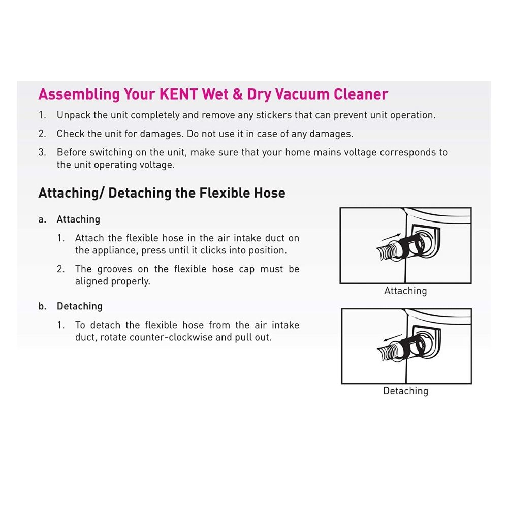 KENT - KSL-612 Wet and Dry Vacuum Cleaner 1200-Watt (Metallic Silver)