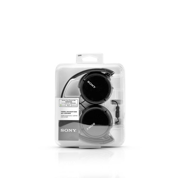 Sony MDR-ZX110AP Wired On-Ear Headphones with tangle free cable, 3.5mm Jack (Black)