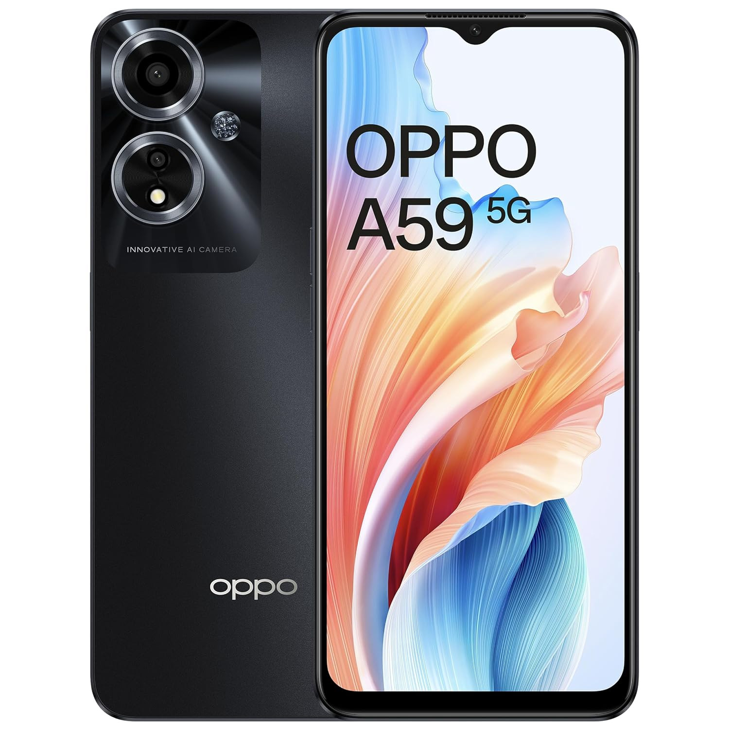 OPPO A59 5G (Starry Black, 4GB RAM, 128GB Storage) | 5000 mAh Battery with 33W SUPERVOOC Charger | 6.56