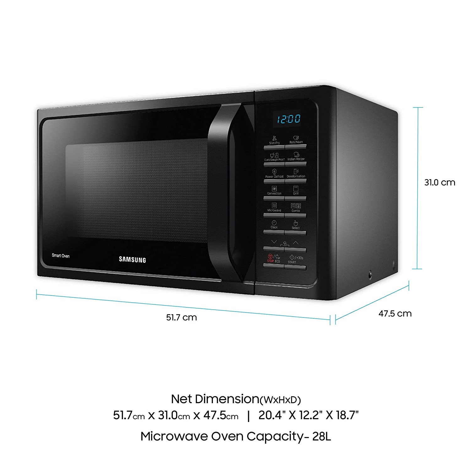 Samsung 28 L Convection Microwave Oven (MC28H5033CK/TL, Black)