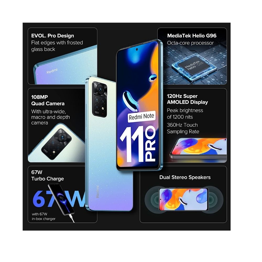 Redmi Note 11 Pro (Star Blue, 8GB RAM, 128GB Storage)