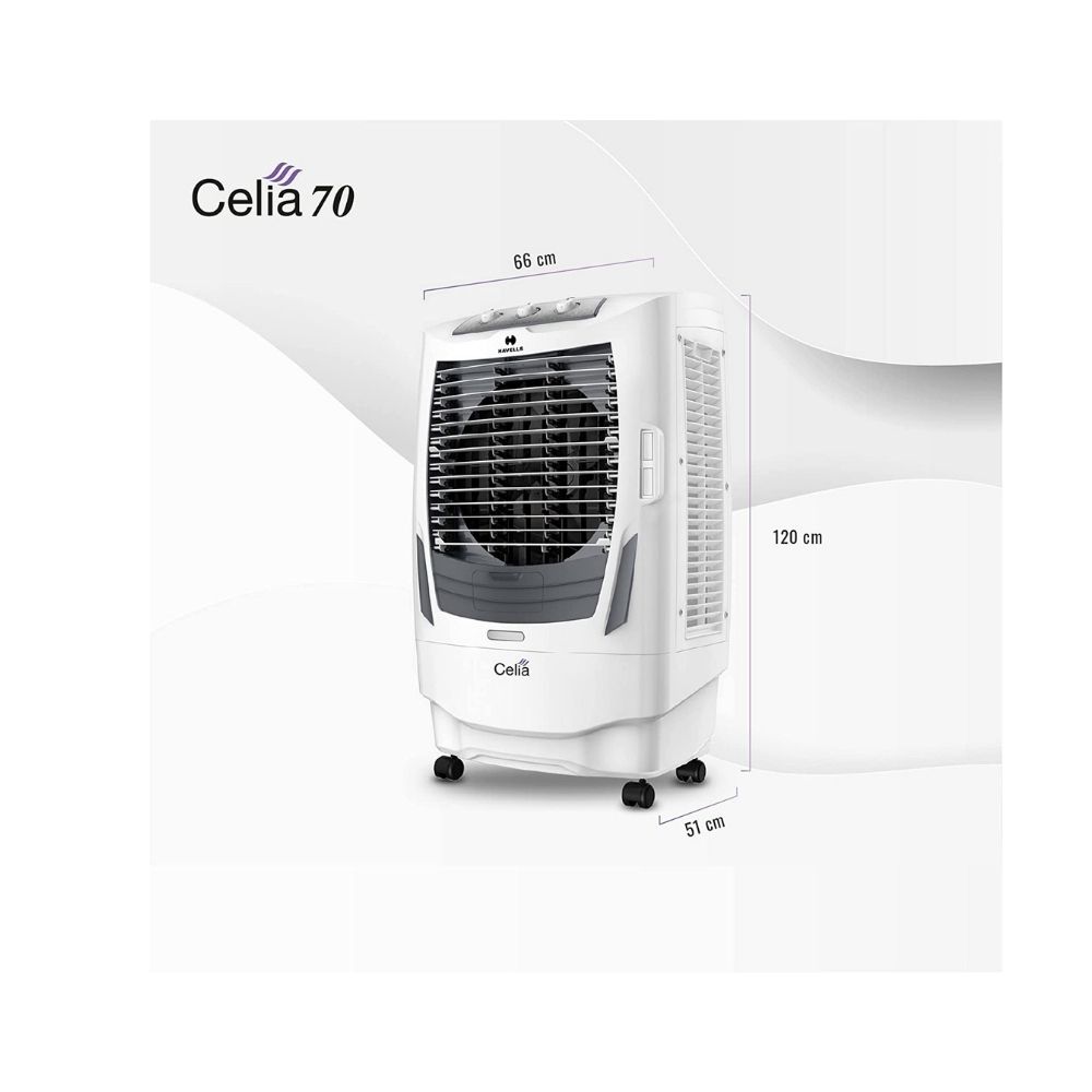 Havells Celia Desert Air Cooler - 70 Litres (White, Grey)