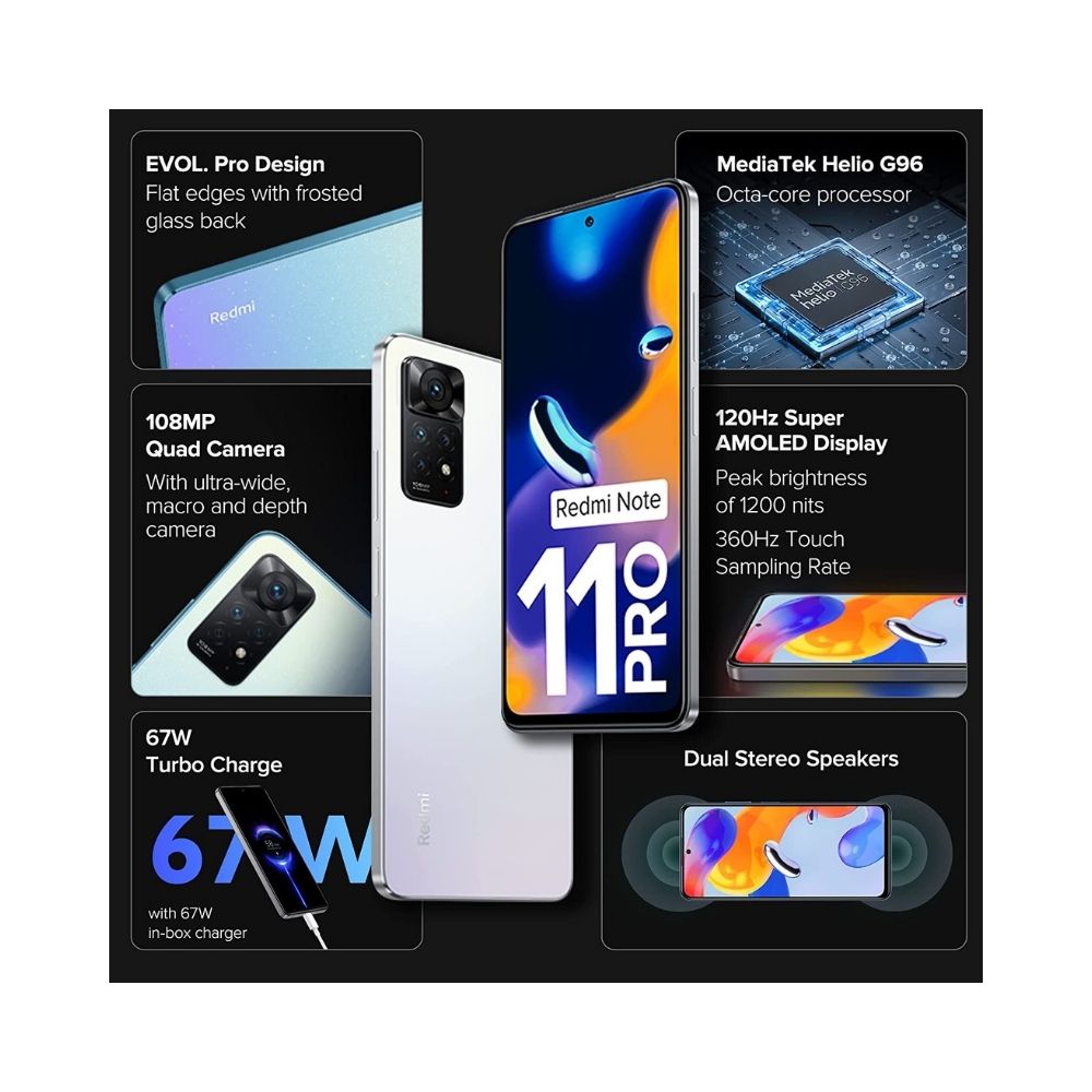 Redmi Note 11 Pro (Phantom White, 6GB RAM, 128GB Storage)