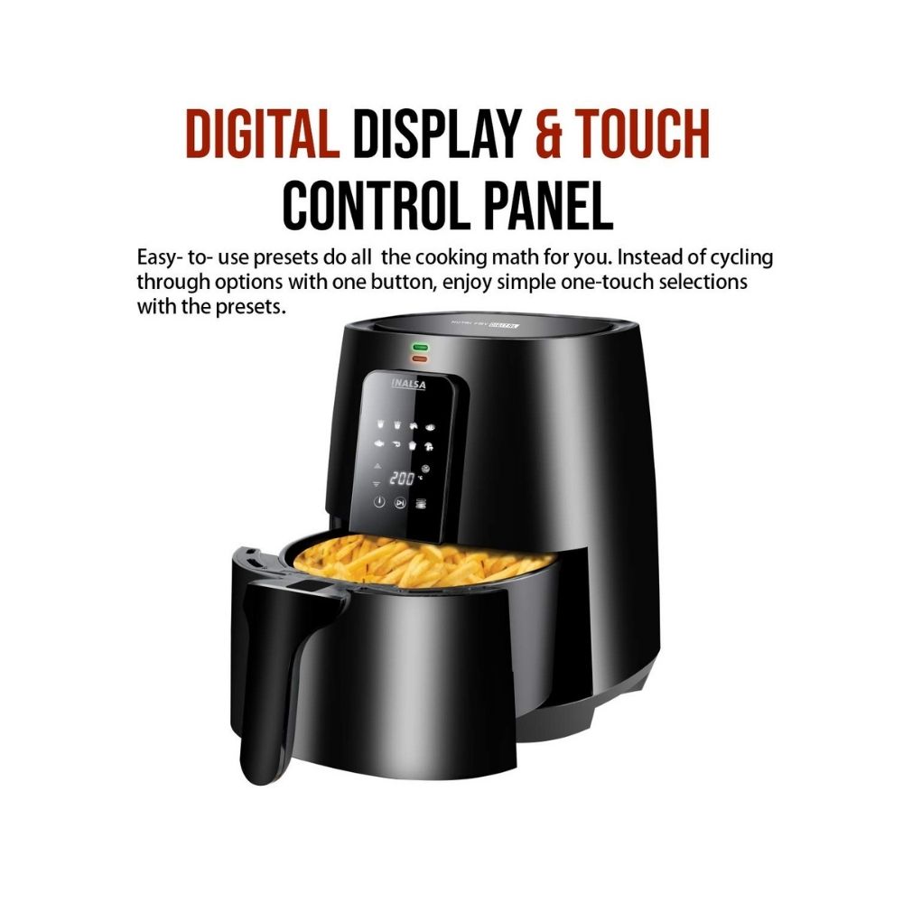 Inalsa Air Fryer Digital Nutri Fry-1400W 4L,Smart AirCrisp Technology