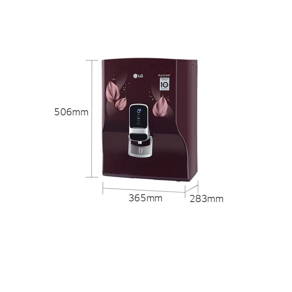 LG WW174NPC 8 L RO + UV + MB Water Purifier  (Crimson Red with Leaf Pattern)