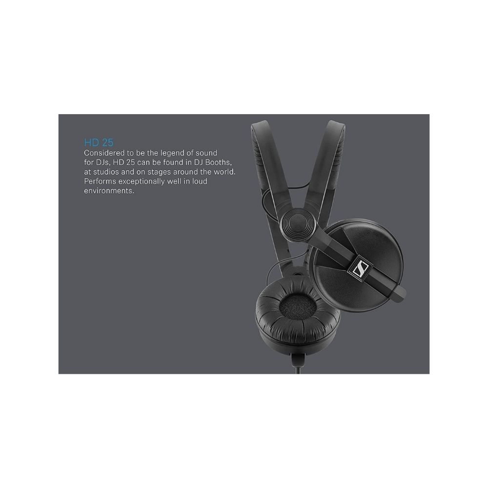Sennheiser HD 25 Plus On-Ear DJ Headphones with Detailed and Precise sound for DJ