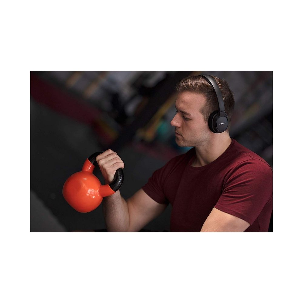 Philips Audio ActionFit Bluetooth Wireless On Ear Headphones with Mic (Black)