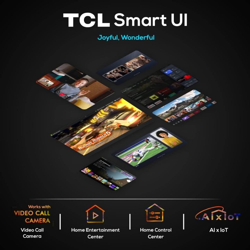 TCL 138.7 cm (55 inches) 4K Ultra HD Certified Android Smart QLED TV 55C725 (Black) (2021 Model) | With Video Call Camera