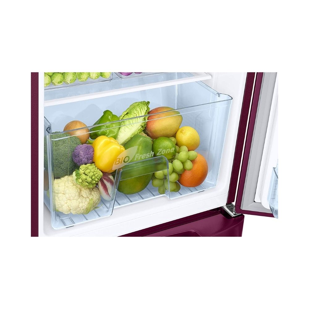 Samsung 192 L 2 Star Direct Cool Single Door Refrigerator (RR20A181BR8/HL, SAFFRON RED, Base Stand with Drawer)