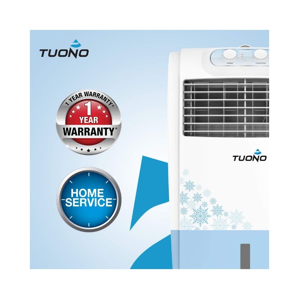 Havells Tuono Personal Air Cooler - 18 Litre (White, Light Blue)